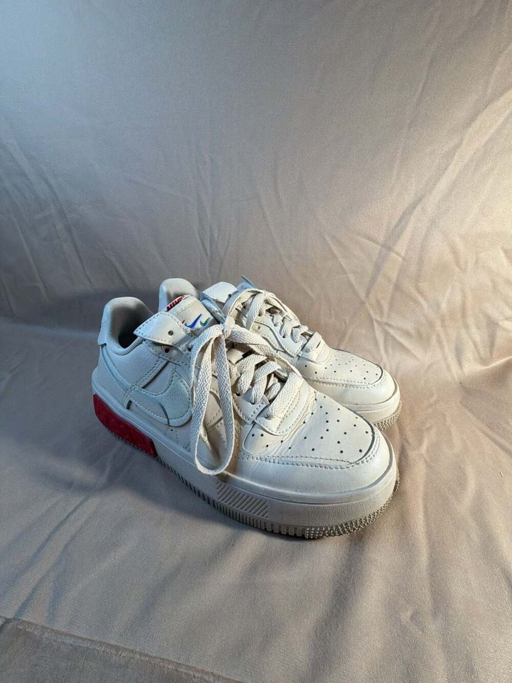 Nike Women's Air Force 1 Fontanka Sneakers in Pearl White / University Red